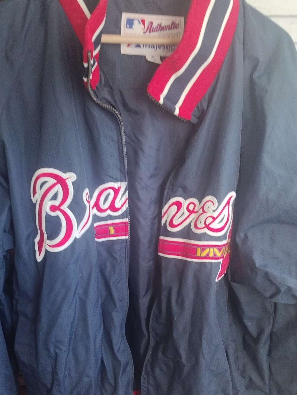 Majestic Athletic Jacket Label - Red & Navy